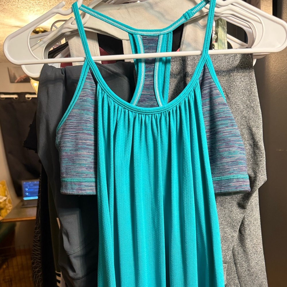 Turquoise Strappy Athletic Top
